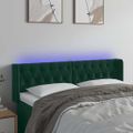 vidaXL Čelo postele s LED tmavozelené 163x16x78/88 cm zamat
