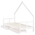 vidaXL Rám detskej postele so zásuvkami biely 80x200 cm mas. borovica