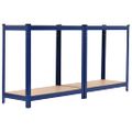 vidaXL Skladovacie regály 2 ks, modré 80x40x160 cm, oceľ a MDF