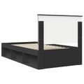 vidaXL Rám postele Čierna 100 x 200 cm Masívne borovicové drevo