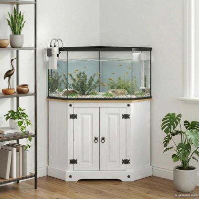 vidaXL Stojan na akvárium CORONA Biela 70 x 70 x 73 cm 300 kg