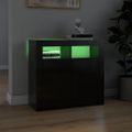 vidaXL Komoda s LED svetlami lesklá čierna 80x35x75 cm