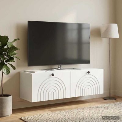 vidaXL Nástenná TV skrinka Biela 98 x 31 x 30 cm Kompozitné drevo