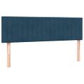 vidaXL Posteľný rám boxsping s matracom tmavomodrý 140x210 cm zamat