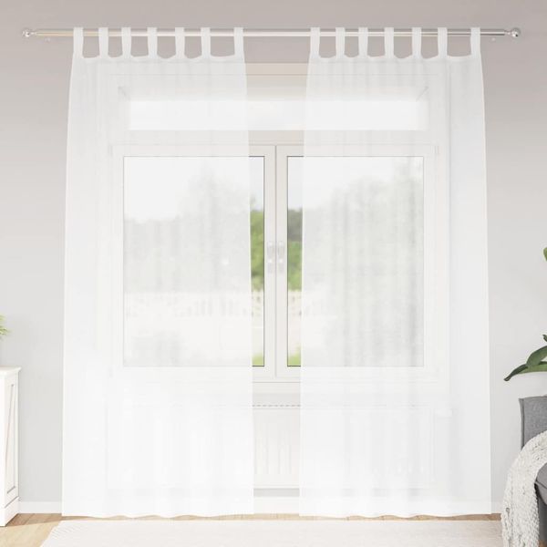 vidaXL Voile záclona so záclonami 2 pcs Biela 260 x 140 cm Polyester
