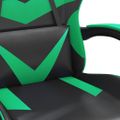 vidaXL Otočná herná stolička s podnožkou čierna a zelená umelá koža