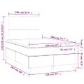 vidaXL Posteľ boxsping s matracom a LED krémová 120x200 cm látka