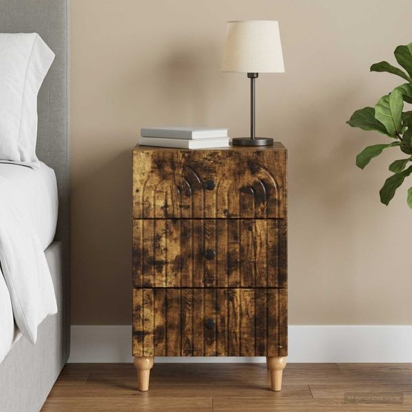 vidaXL Nočný stolík Dymový dub 43x 41 x 66,5 cm Kompozitné drevo