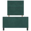 vidaXL Posteľ s pružinovým rámom Tmavozelená 90 x 190 cm Zamat