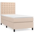 vidaXL Boxspring posteľ s matracom kapučínová 90x200 cm umelá koža