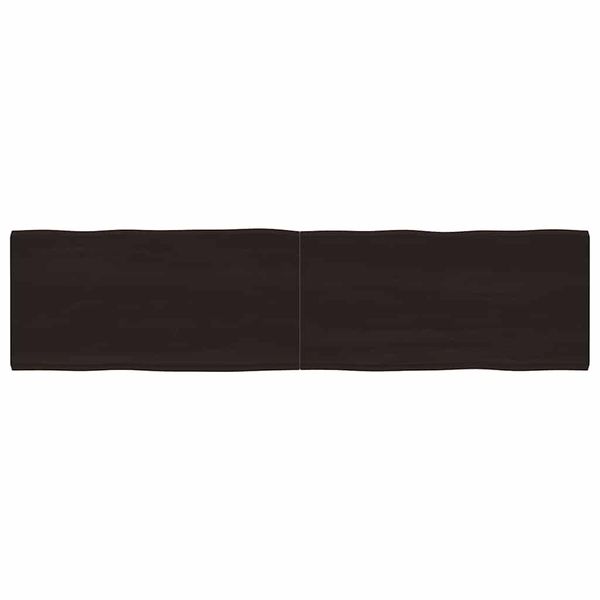vidaXL Stolová doska tmavohnedá 200x50x(2-4)cm ošetrený masív hrany