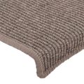 vidaXL Schodové rohože 15 ks 65x21x4 cm tmavobéžové s obdĺžnikovým okrajom