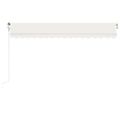 vidaXL Automatická markíza, LED a senzor vetra 450x350 cm, krémová