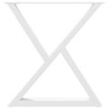 vidaXL Nohy k jedálenskému stolu 2 ks biele 80x(72-73,3) cm oceľové