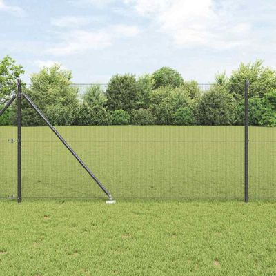 vidaXL Vonkajší zváraný drôtený plot so špicami 50 x 1 m Sivá