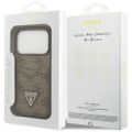 Puzdro Guess 4G Double Card Triangle pre iPhone 17 Pro, hnedá