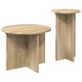vidaXL Sada príručných stolíkov 2 ks Dub sonoma Ø 45 x 35 cm