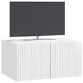 vidaXL Nástenná TV skrinka 59,5 x 41 x 30 cm Biela s vysokým leskom