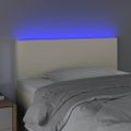 vidaXL Čelo postele s LED krémové 80x5x78/88 cm umelá koža