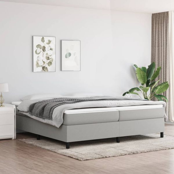 vidaXL Posteľný rám s boxspringom bledosivá 200x200 cm látka