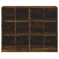 vidaXL Knižnica s dvierkami dymový dub 136x37x109 cm kompozitné drevo