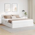 vidaXL Postel s úložným prostorem a matrací Biela 180 x 200 cm