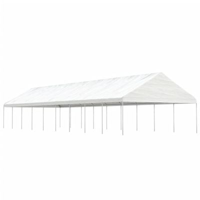 vidaXL Altánok so strechou, biely 20,07x5,88x3,75 m, polyetylén
