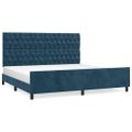 vidaXL Rám postele bez matraca tmavomodrý 200x200 cm zamat
