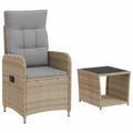 vidaXL Záhradný lounge set 2 ks Beige a svetlo šedá