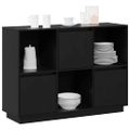 vidaXL Komoda čierna 110,5x35x80 cm borovicový masív