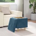 vidaXL Ottoman s Úložným Priestorom Modrá 40 x 40 x 45 cm Zamat