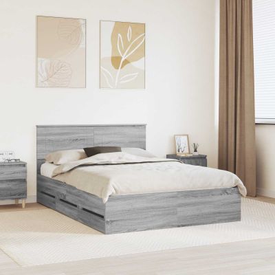 vidaXL Rám postele Sivý Sonoma 160 x 200 cm Inžinierske drevo
