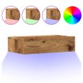 vidaXL TV skrinky s LED svetlami 2 ks staré drevo 60x35x15,5 cm