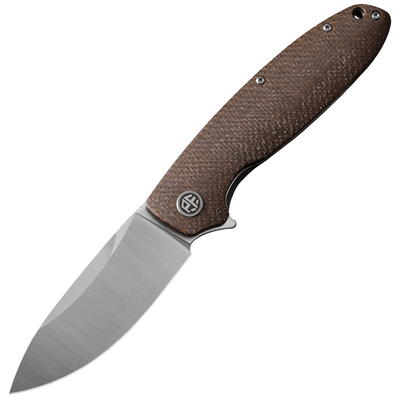 Petrified Fish PFB01BRS Terra vreckový nôž 9 cm, Satin, hnedá, Micarta