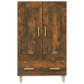 vidaXL Vysoká skrinka dymový dub 70x31x115 cm spracované drevo