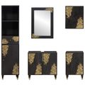 vidaXL Set kabinetov do kúpeľne 5 ks Čierna 62 x 33 x 58 cm