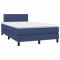 vidaXL Boxspring posteľ s matracom a LED modrá 120x190 cm látka