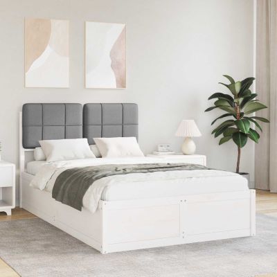 vidaXL Rám postele s čalúneným čelom Svetlosivá 120 x 190 cm