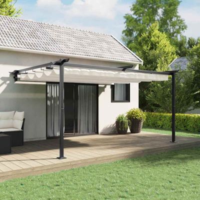 vidaXL Altánok 400 x 300 x 200 cm Krémová Polyester