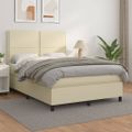 vidaXL Boxspring posteľ s matracom krémová 140x190 cm umelá koža