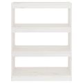 vidaXL Knižnica/deliaca stena biela 80x30x103,5 cm masívna borovica