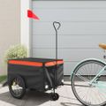 vidaXL Vozík za bicykel, čierno oranžový 30 kg, železo