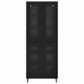 vidaXL Highboard Čierny dub 69,5 x 34 x 180 cm Kompozitné drevo