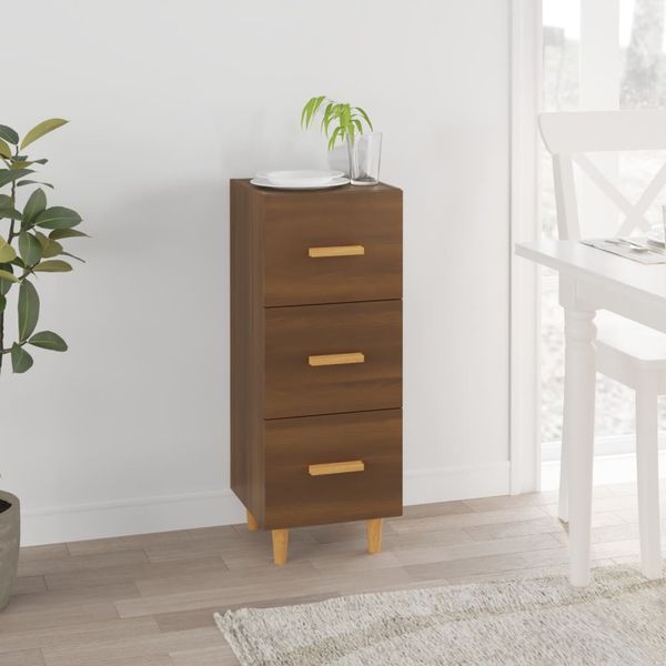 vidaXL Komoda hnedý dub 34,5x34x90 cm spracované drevo