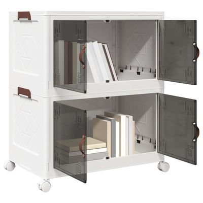 vidaXL stohovateľný úložný box s kolesami 2-poschodový 75L 64x40x76 cm