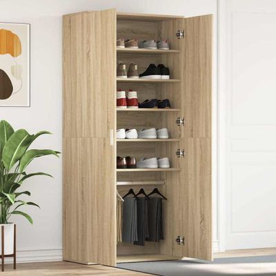 vidaXL Skriňa na topánky Sonoma dub 80 x 39 x 178 cm Kompozitné drevo
