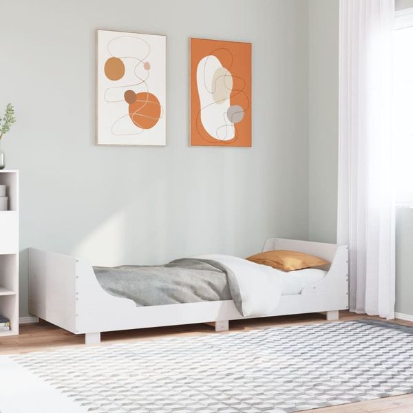 vidaXL Posteľ bez matraca biela 100x200 cm borovicový masív