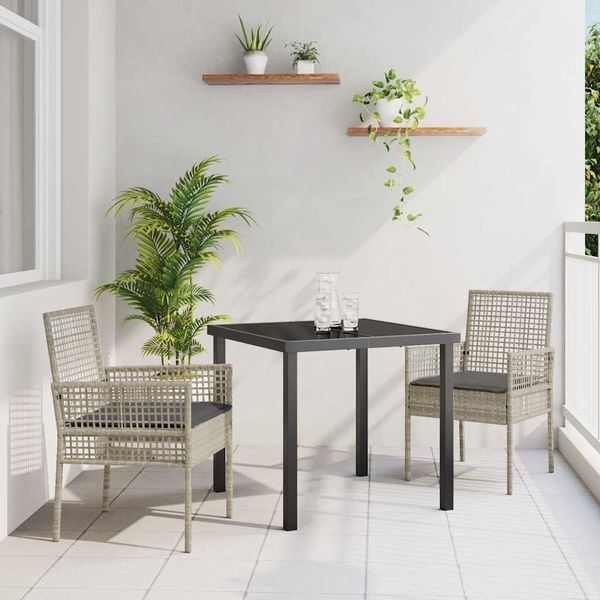 vidaXL Záhradná stolička 2 pcs Svetlosivá 55 x 53 x 85 cm polyratan