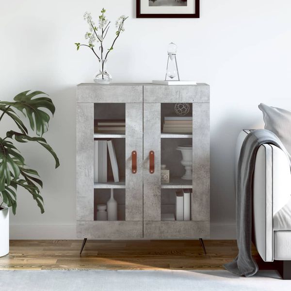 vidaXL Komoda betónovo sivá 69,5x34x90 cm kompozitné drevo