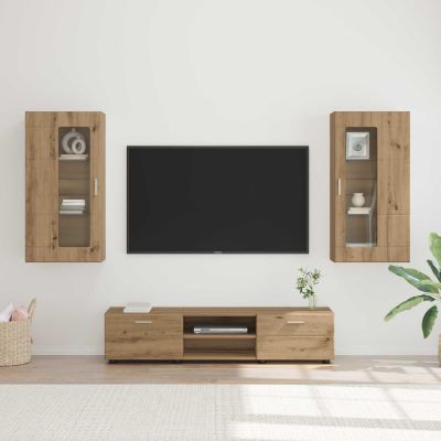 vidaXL Zostava TV skriniek FLORIN 3 pcs Remeselný dub Kompozitné drevo